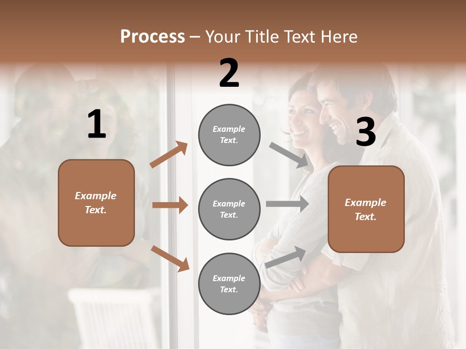 A Man And Woman Standing Next To Each Other In Front Of A Window PowerPoint Template