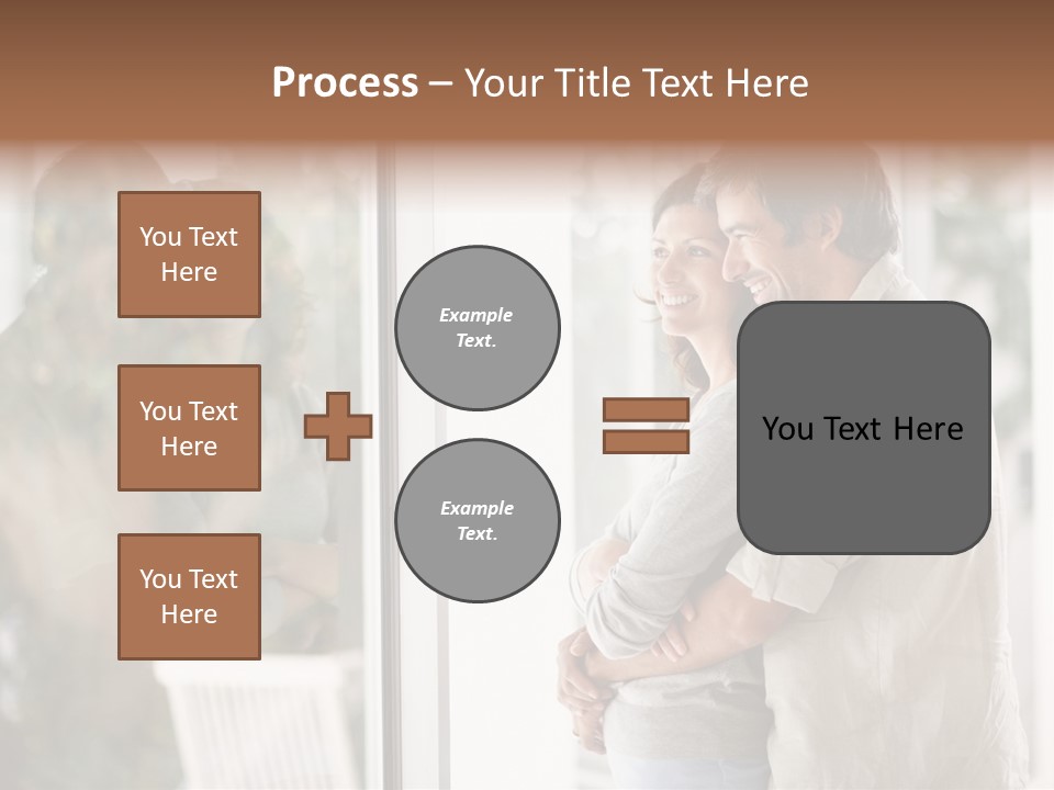 A Man And Woman Standing Next To Each Other In Front Of A Window PowerPoint Template