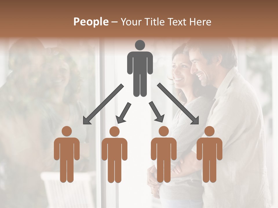 A Man And Woman Standing Next To Each Other In Front Of A Window PowerPoint Template