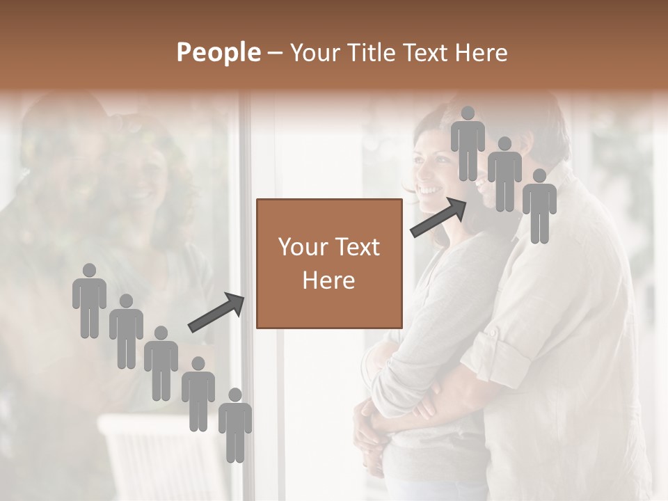 A Man And Woman Standing Next To Each Other In Front Of A Window PowerPoint Template
