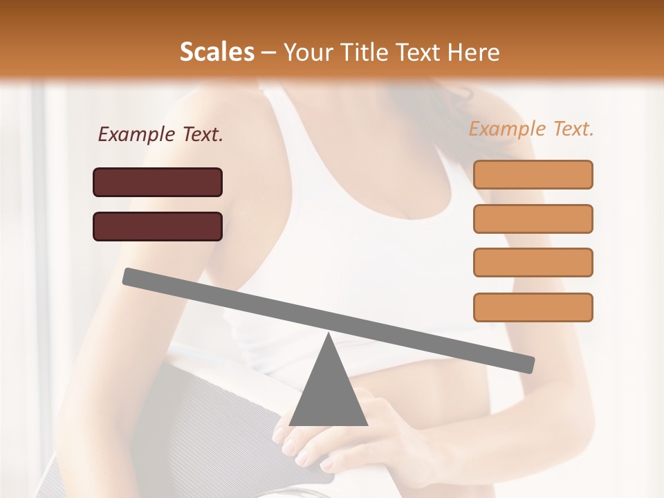 A Woman Holding A Weight Scale And A Clock PowerPoint Template