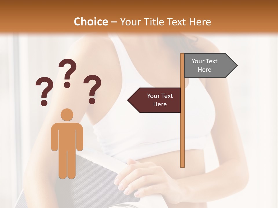 A Woman Holding A Weight Scale And A Clock PowerPoint Template