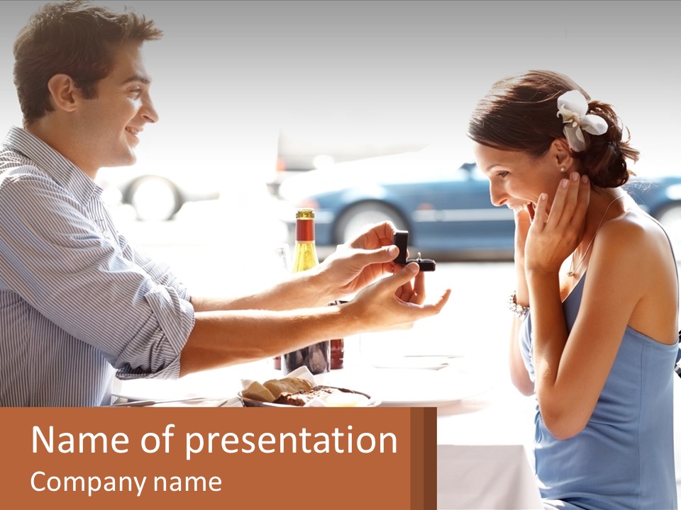 A Man Holding A Bottle Of Wine Next To A Woman PowerPoint Template