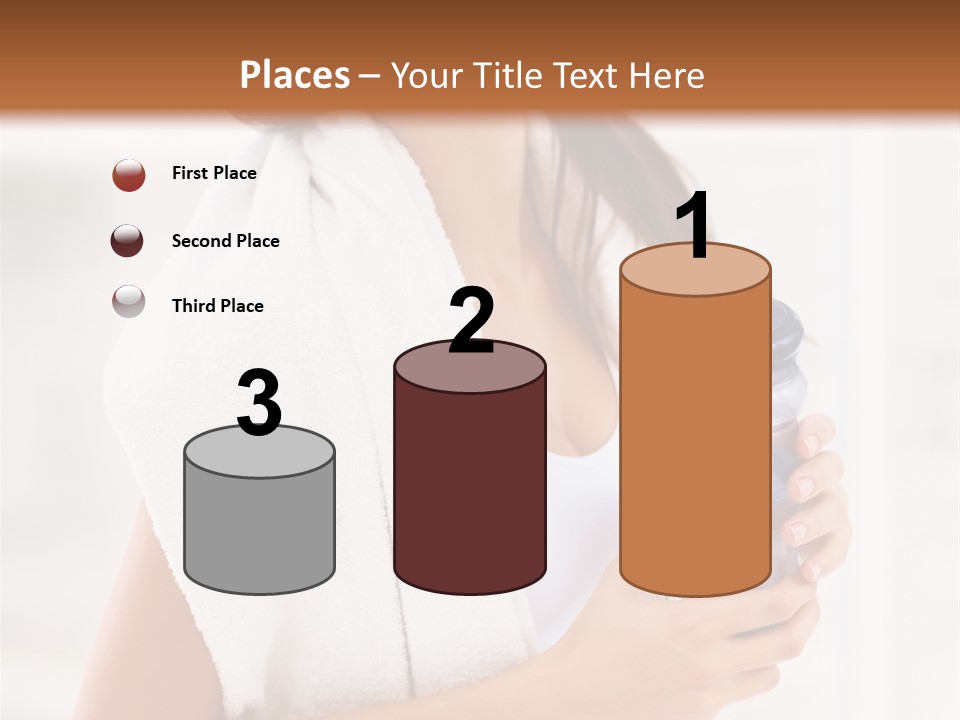 A Woman Holding A Bottle Of Water In Her Hand PowerPoint Template