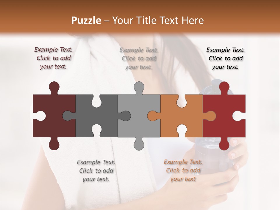 A Woman Holding A Bottle Of Water In Her Hand PowerPoint Template