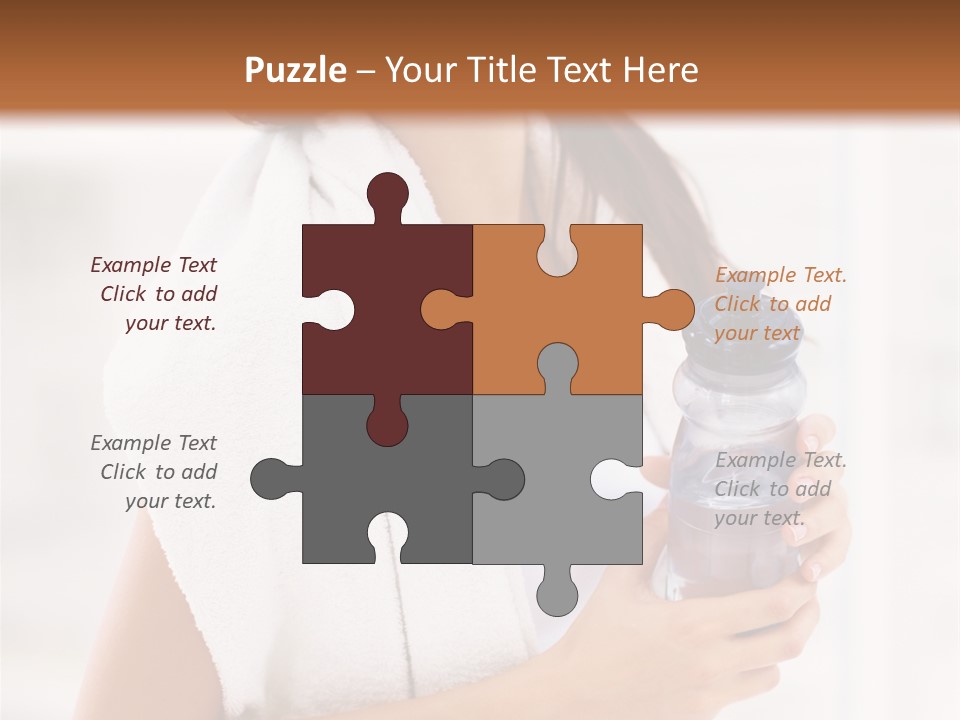 A Woman Holding A Bottle Of Water In Her Hand PowerPoint Template