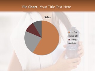 A Woman Holding A Bottle Of Water In Her Hand PowerPoint Template