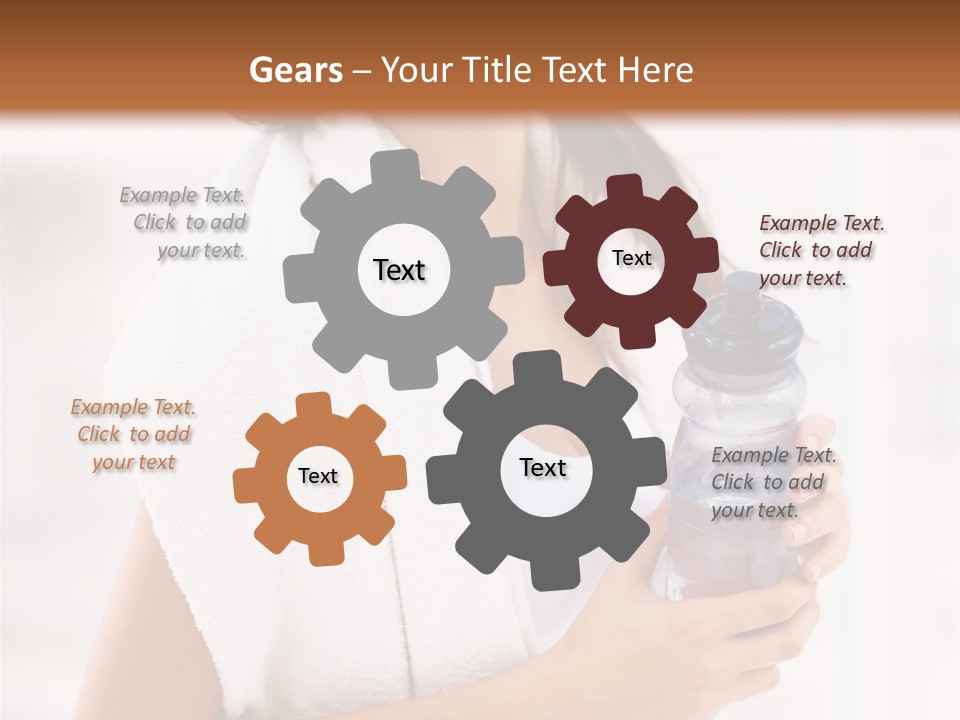 A Woman Holding A Bottle Of Water In Her Hand PowerPoint Template