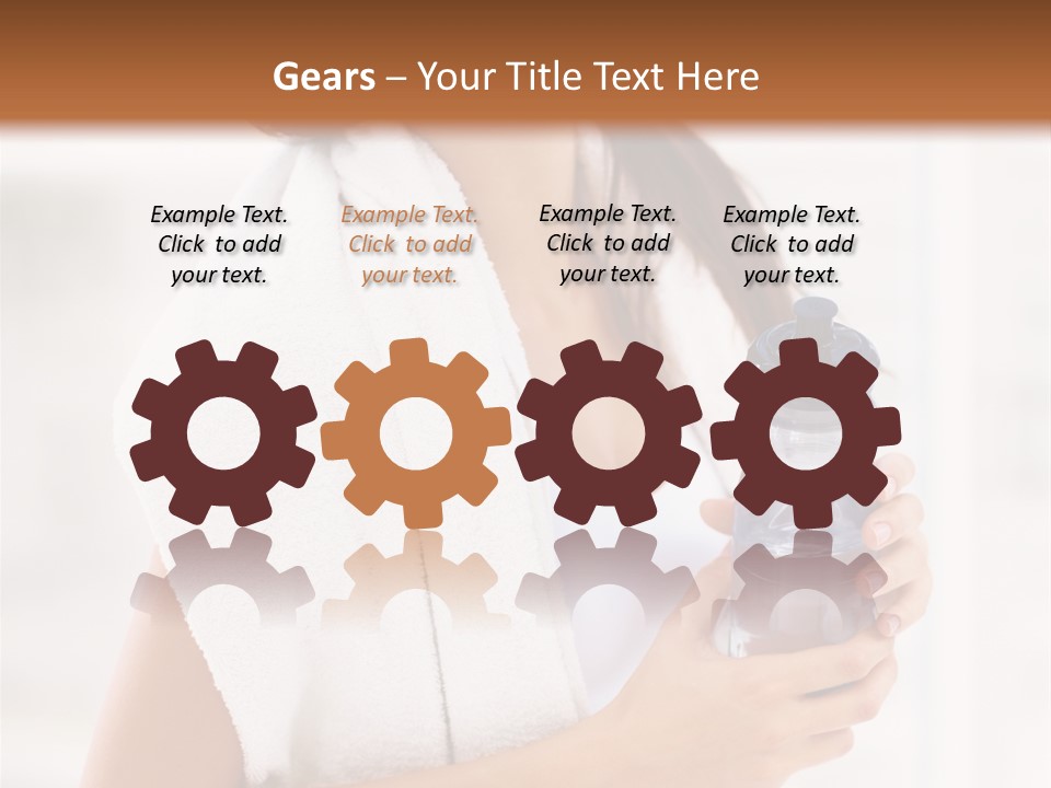 A Woman Holding A Bottle Of Water In Her Hand PowerPoint Template