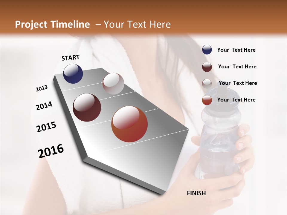 A Woman Holding A Bottle Of Water In Her Hand PowerPoint Template