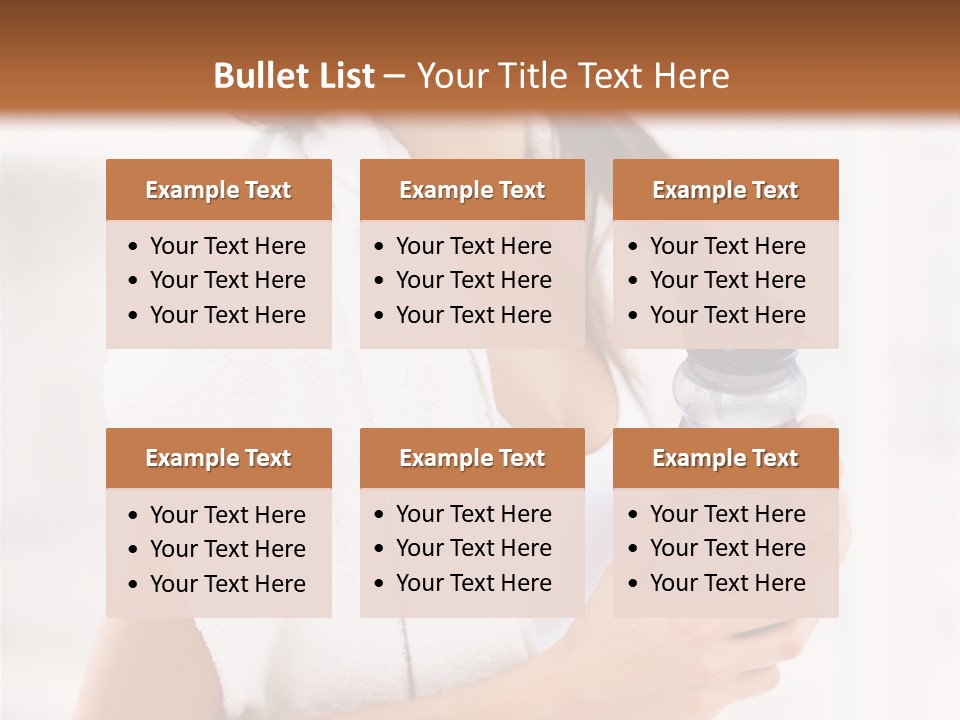 A Woman Holding A Bottle Of Water In Her Hand PowerPoint Template