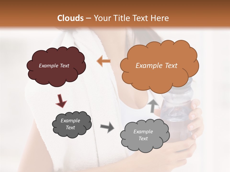 A Woman Holding A Bottle Of Water In Her Hand PowerPoint Template