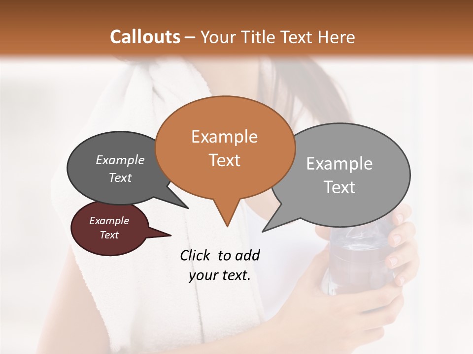 A Woman Holding A Bottle Of Water In Her Hand PowerPoint Template