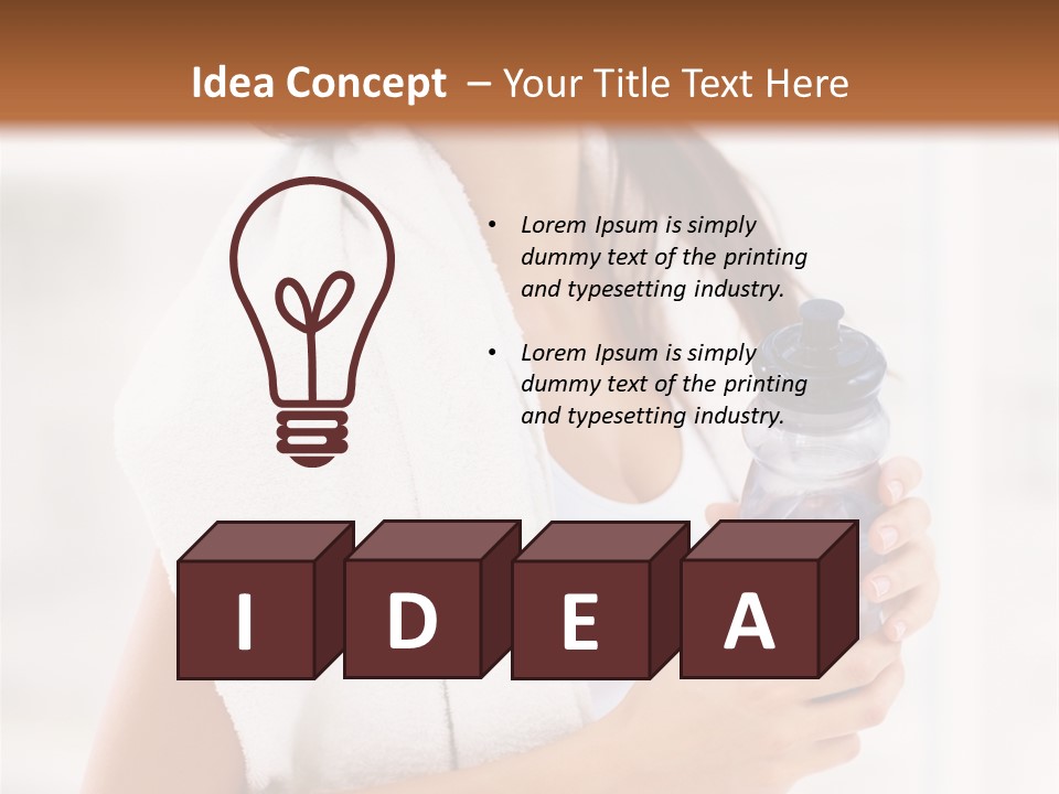 A Woman Holding A Bottle Of Water In Her Hand PowerPoint Template