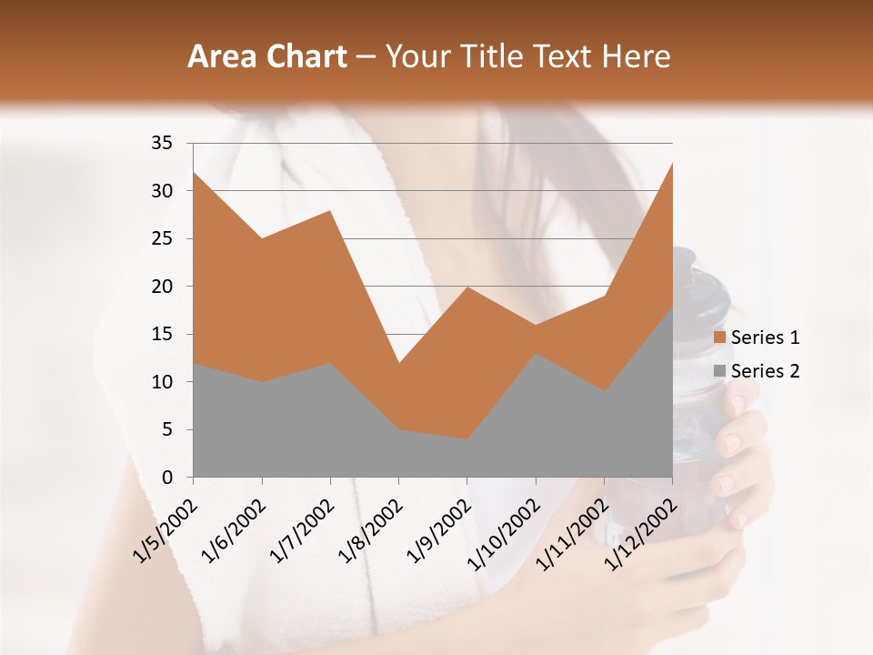 A Woman Holding A Bottle Of Water In Her Hand PowerPoint Template