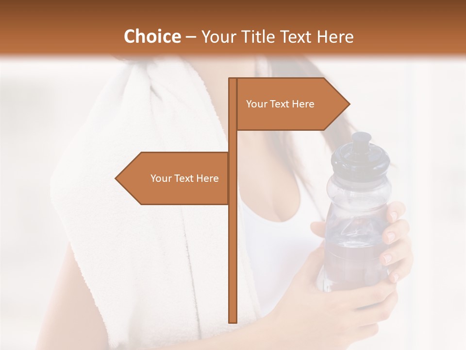 A Woman Holding A Bottle Of Water In Her Hand PowerPoint Template