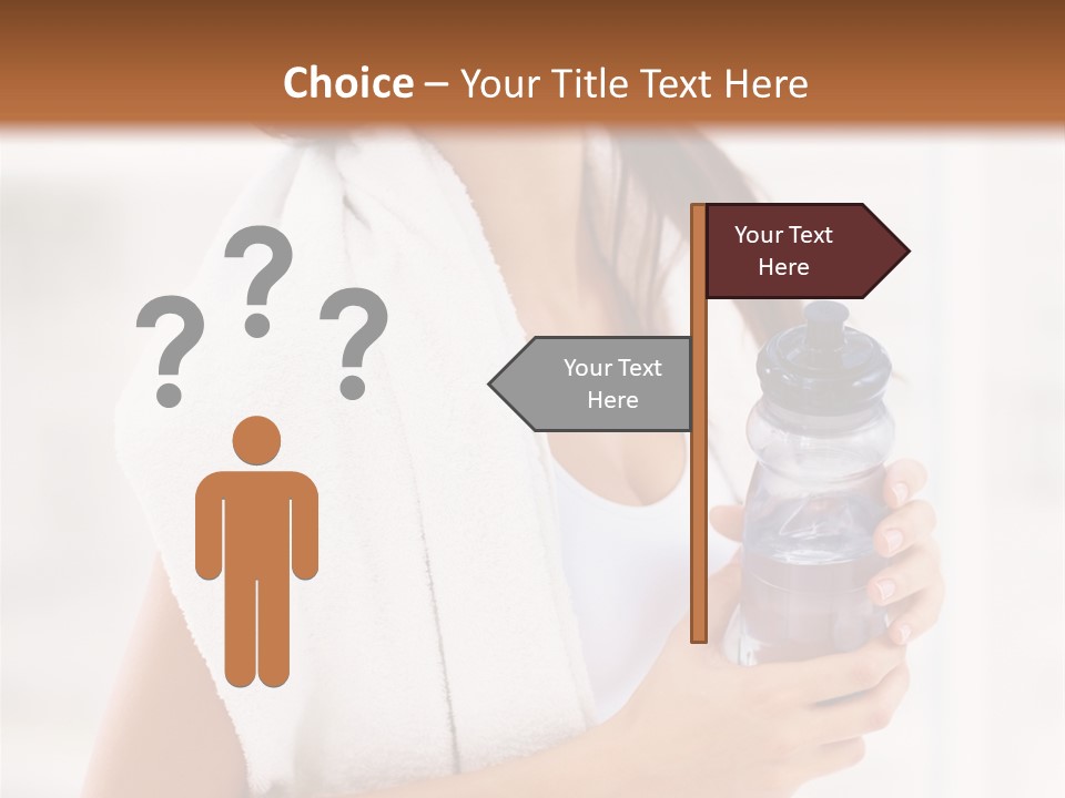 A Woman Holding A Bottle Of Water In Her Hand PowerPoint Template