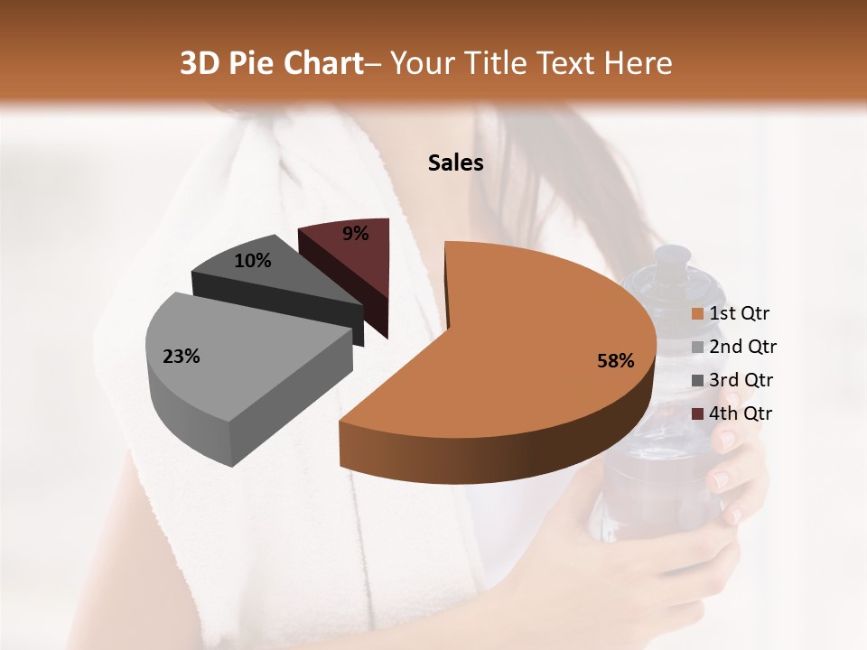 A Woman Holding A Bottle Of Water In Her Hand PowerPoint Template