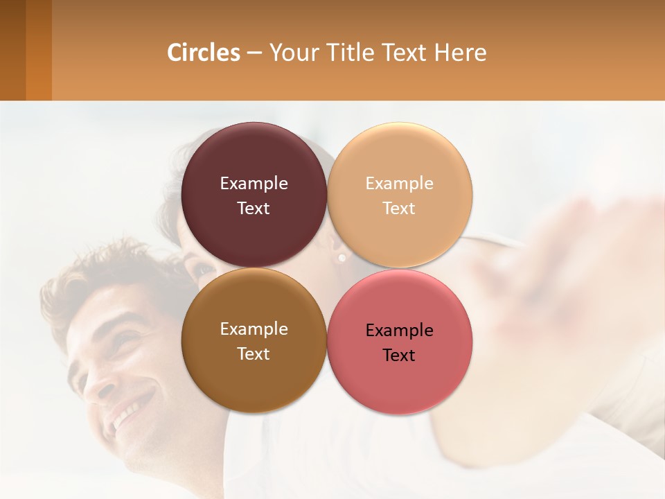 A Man And Woman Laying On A Bed With Their Arms Around Each Other PowerPoint Template