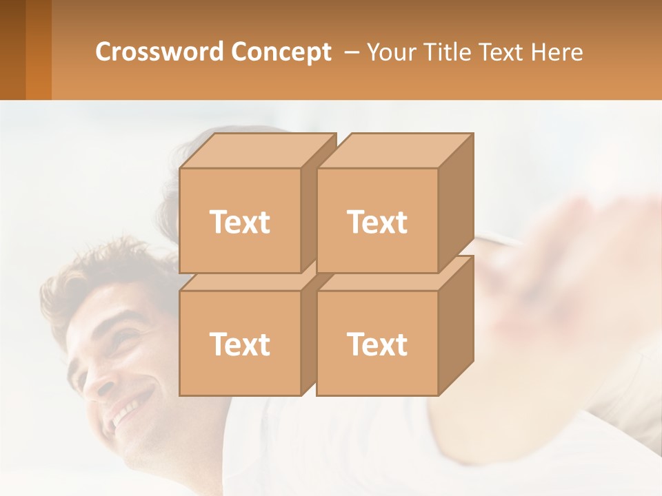 A Man And Woman Laying On A Bed With Their Arms Around Each Other PowerPoint Template