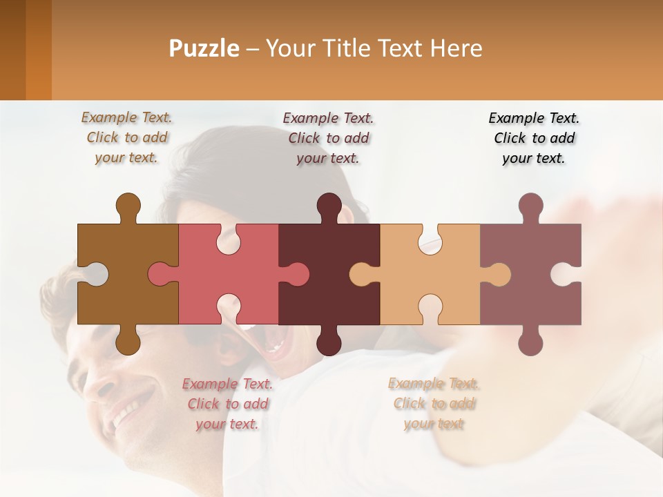 A Man And Woman Laying On A Bed With Their Arms Around Each Other PowerPoint Template