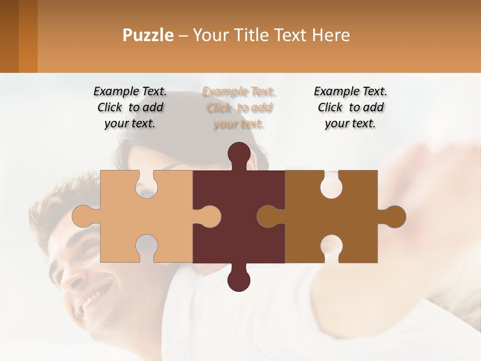 A Man And Woman Laying On A Bed With Their Arms Around Each Other PowerPoint Template