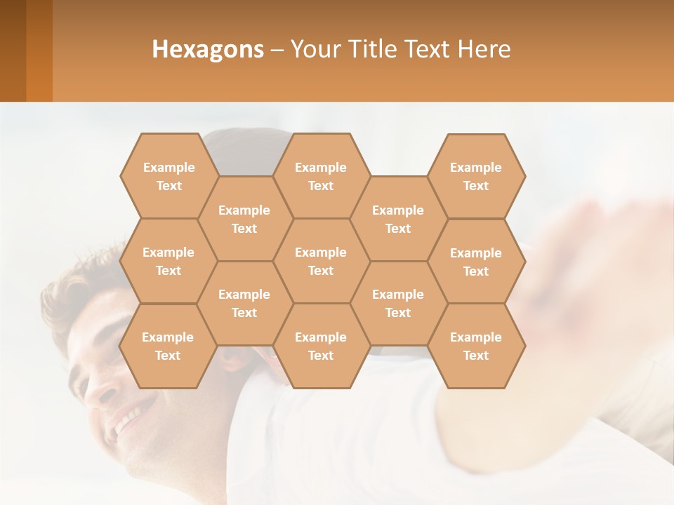 A Man And Woman Laying On A Bed With Their Arms Around Each Other PowerPoint Template