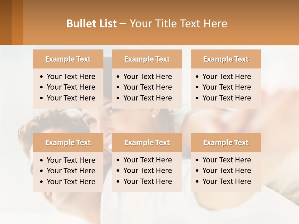 A Man And Woman Laying On A Bed With Their Arms Around Each Other PowerPoint Template