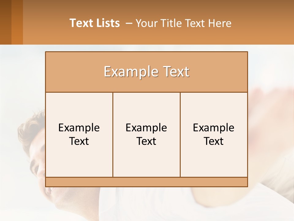 A Man And Woman Laying On A Bed With Their Arms Around Each Other PowerPoint Template