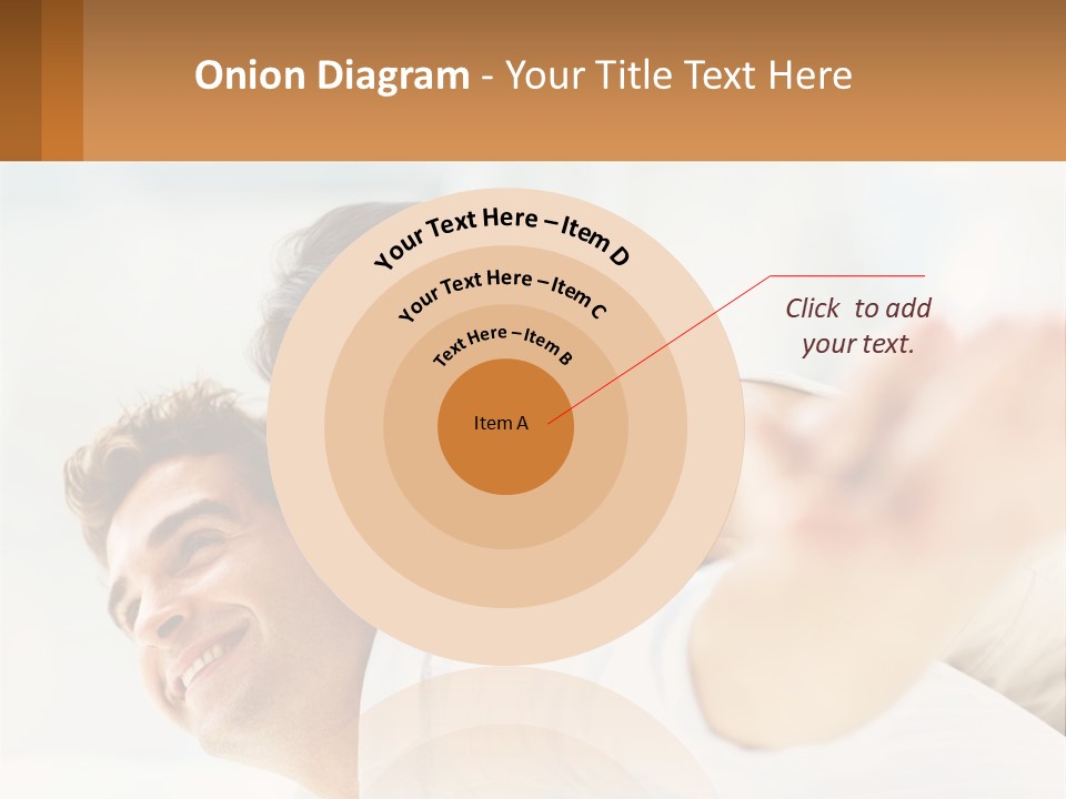 A Man And Woman Laying On A Bed With Their Arms Around Each Other PowerPoint Template