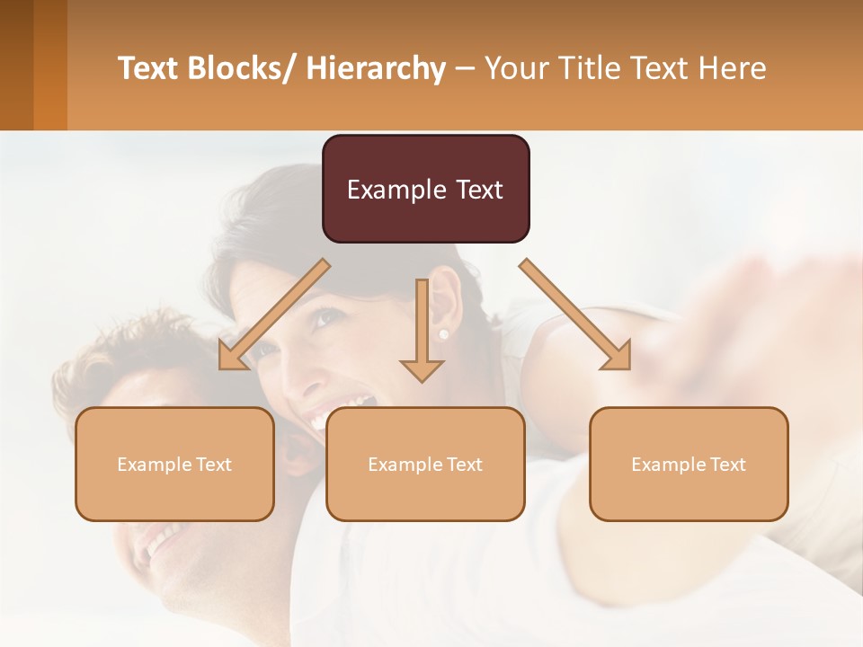A Man And Woman Laying On A Bed With Their Arms Around Each Other PowerPoint Template