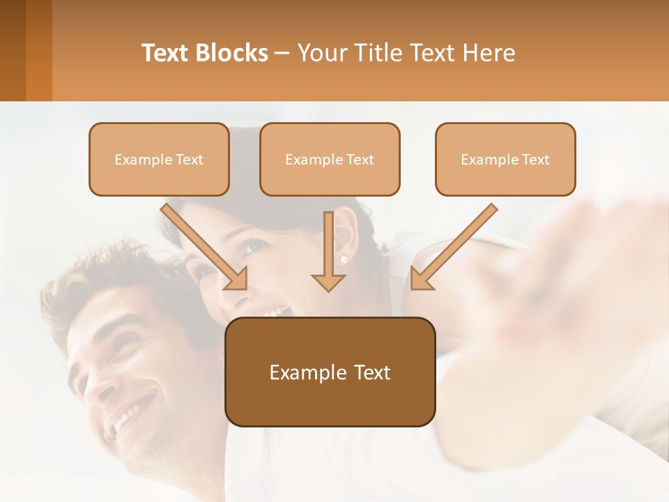A Man And Woman Laying On A Bed With Their Arms Around Each Other PowerPoint Template