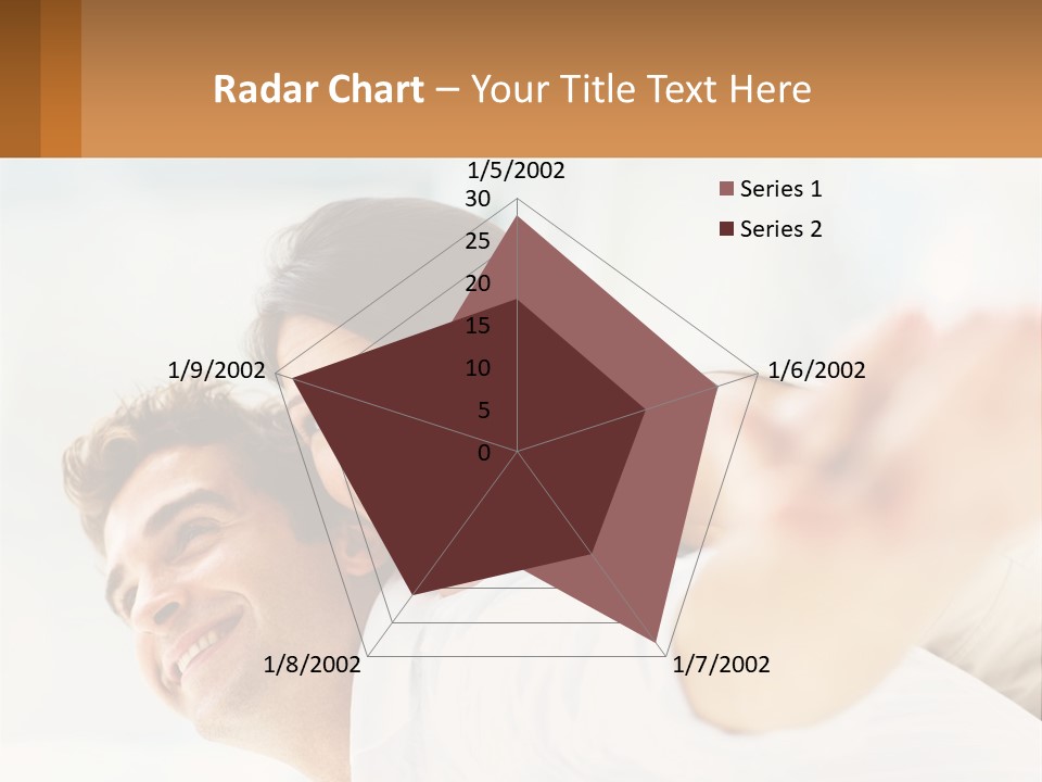 A Man And Woman Laying On A Bed With Their Arms Around Each Other PowerPoint Template