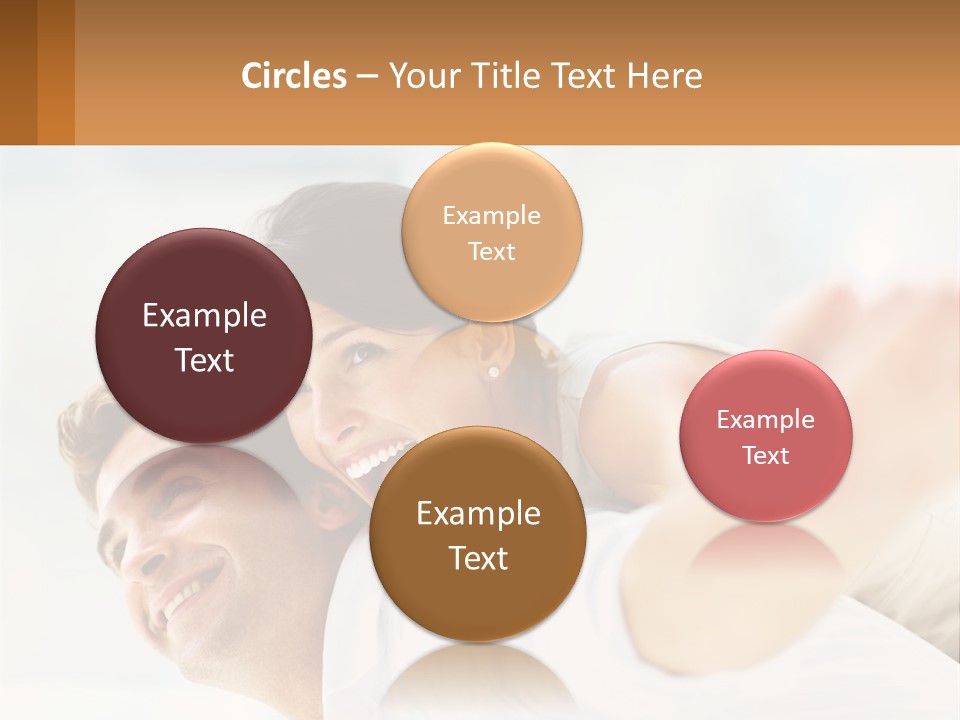 A Man And Woman Laying On A Bed With Their Arms Around Each Other PowerPoint Template