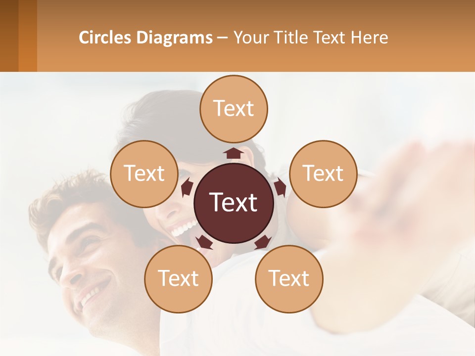 A Man And Woman Laying On A Bed With Their Arms Around Each Other PowerPoint Template