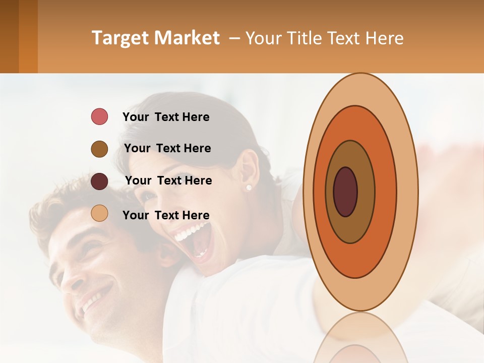 A Man And Woman Laying On A Bed With Their Arms Around Each Other PowerPoint Template