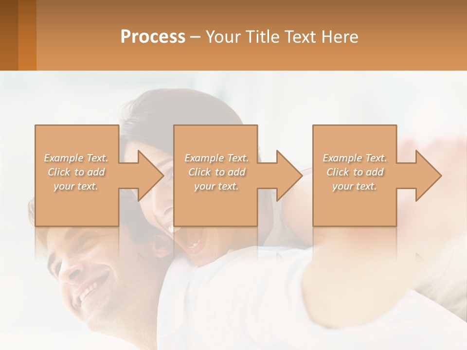 A Man And Woman Laying On A Bed With Their Arms Around Each Other PowerPoint Template