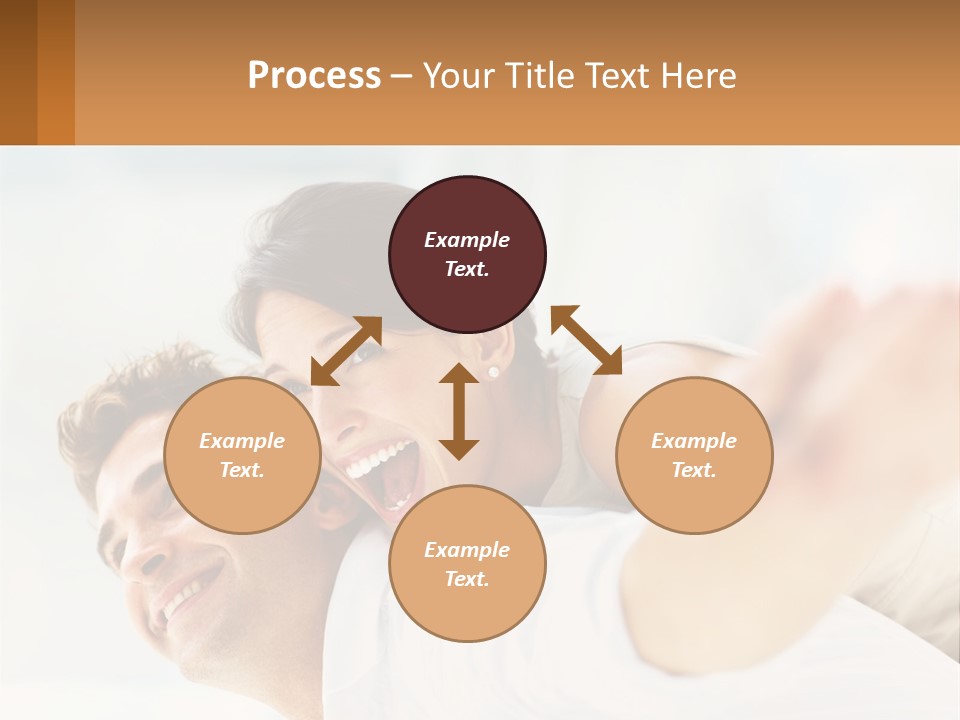 A Man And Woman Laying On A Bed With Their Arms Around Each Other PowerPoint Template