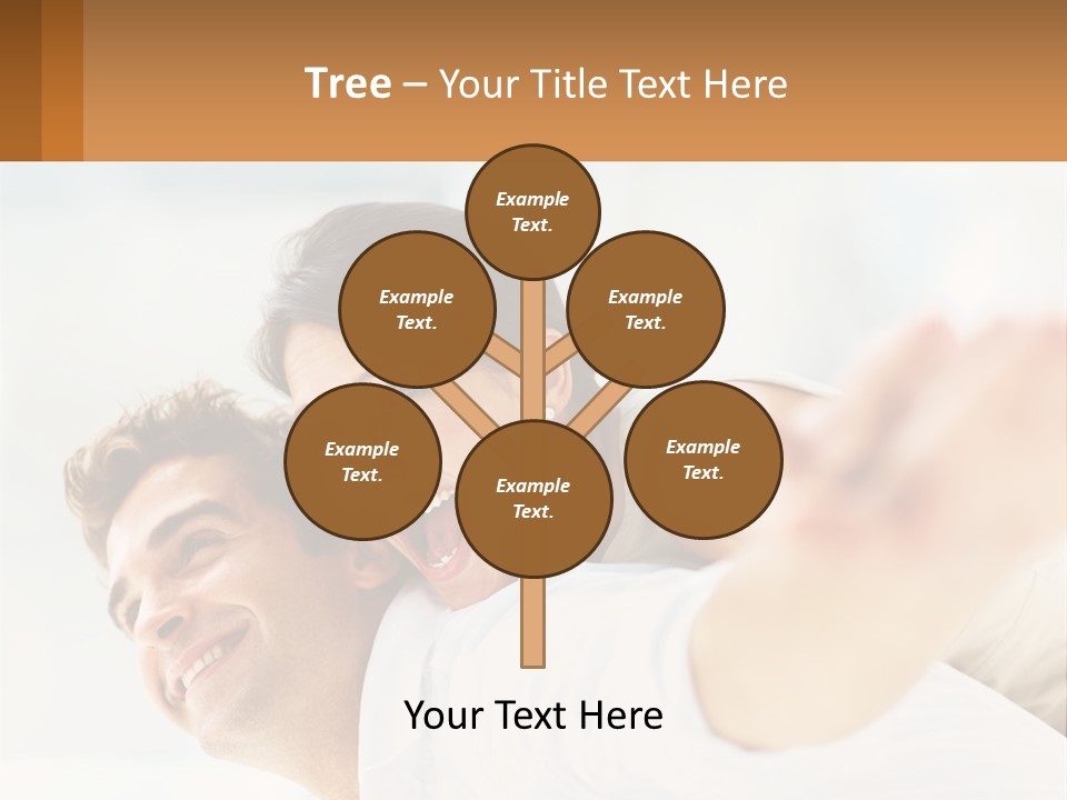 A Man And Woman Laying On A Bed With Their Arms Around Each Other PowerPoint Template