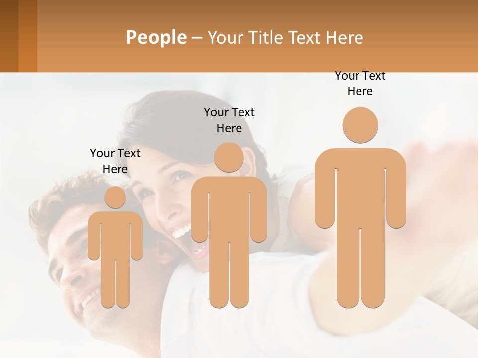 A Man And Woman Laying On A Bed With Their Arms Around Each Other PowerPoint Template