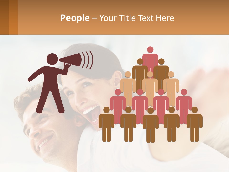 A Man And Woman Laying On A Bed With Their Arms Around Each Other PowerPoint Template