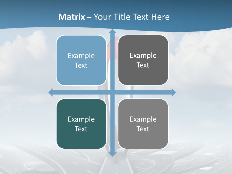 A Red And White Rocket On A Road With Clouds In The Background PowerPoint Template