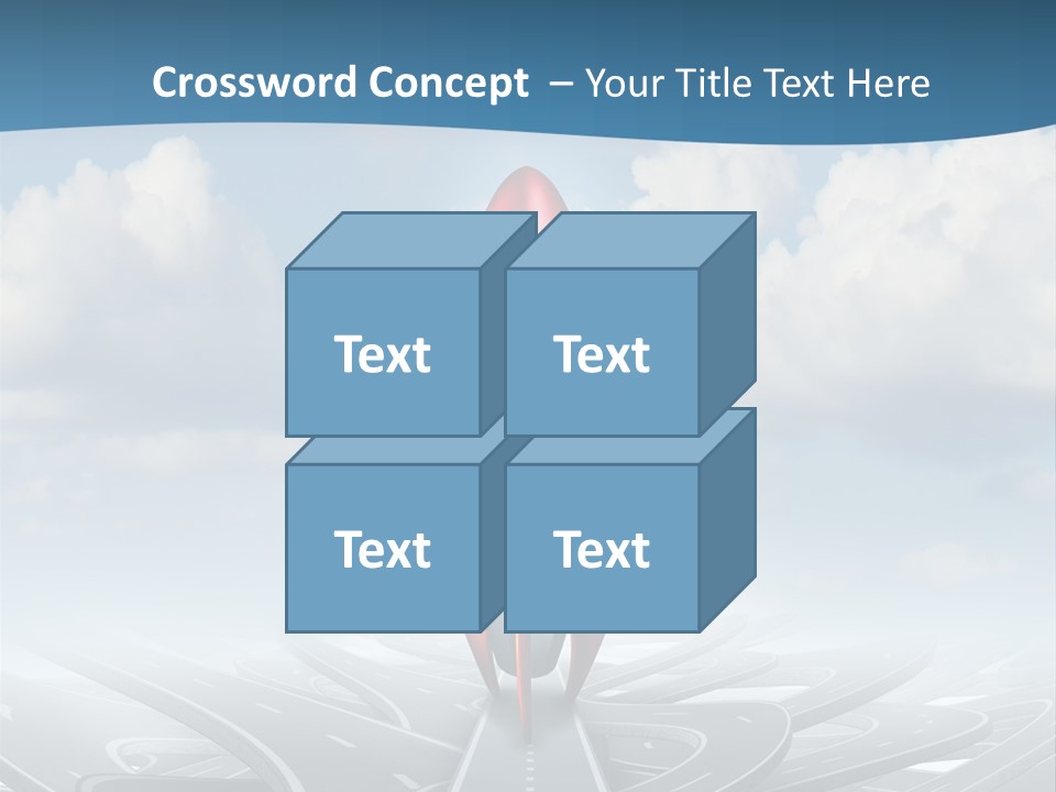 A Red And White Rocket On A Road With Clouds In The Background PowerPoint Template