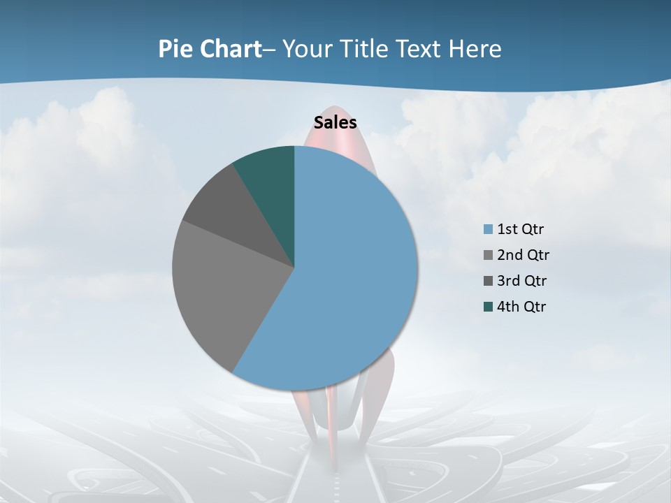 A Red And White Rocket On A Road With Clouds In The Background PowerPoint Template