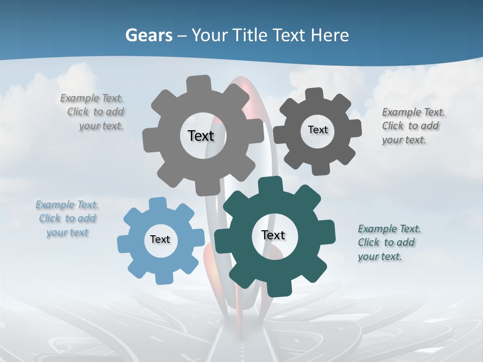 A Red And White Rocket On A Road With Clouds In The Background PowerPoint Template