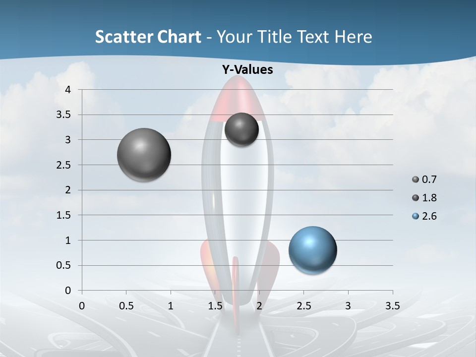 A Red And White Rocket On A Road With Clouds In The Background PowerPoint Template
