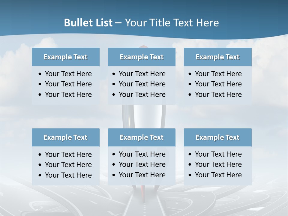 A Red And White Rocket On A Road With Clouds In The Background PowerPoint Template