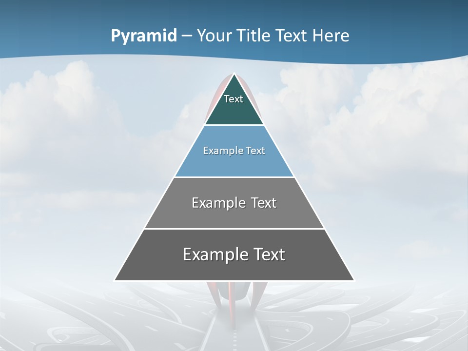 A Red And White Rocket On A Road With Clouds In The Background PowerPoint Template