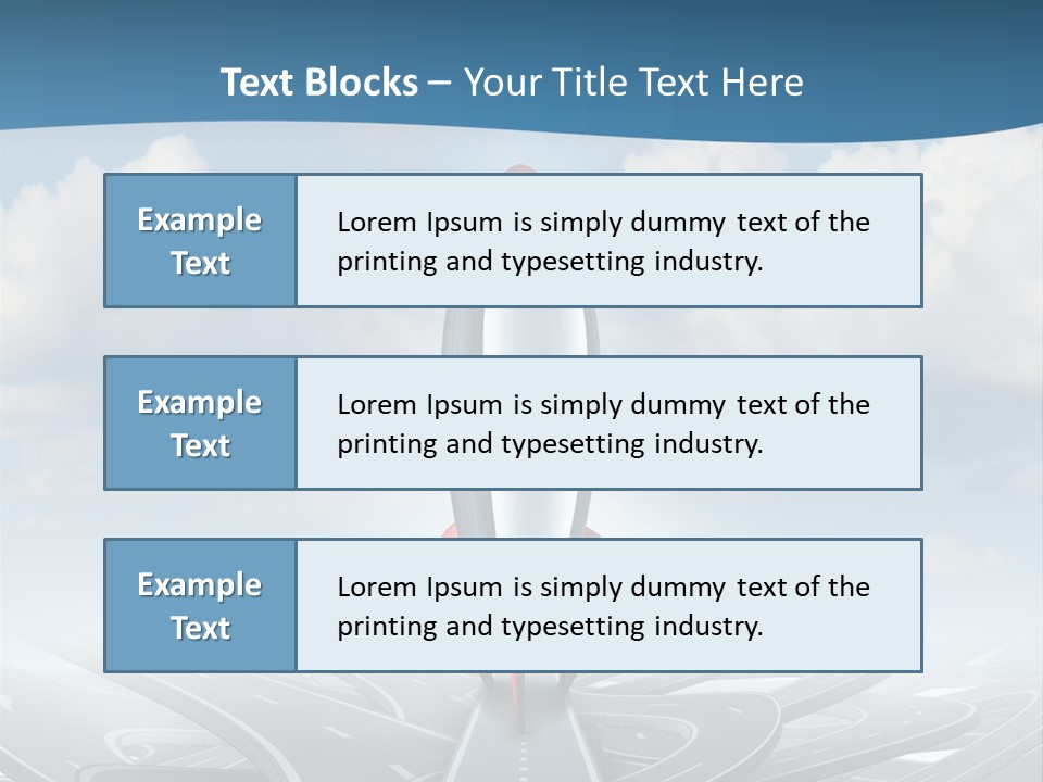 A Red And White Rocket On A Road With Clouds In The Background PowerPoint Template