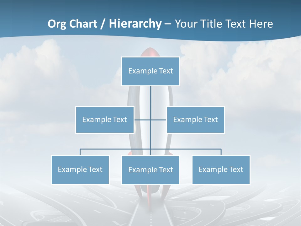 A Red And White Rocket On A Road With Clouds In The Background PowerPoint Template